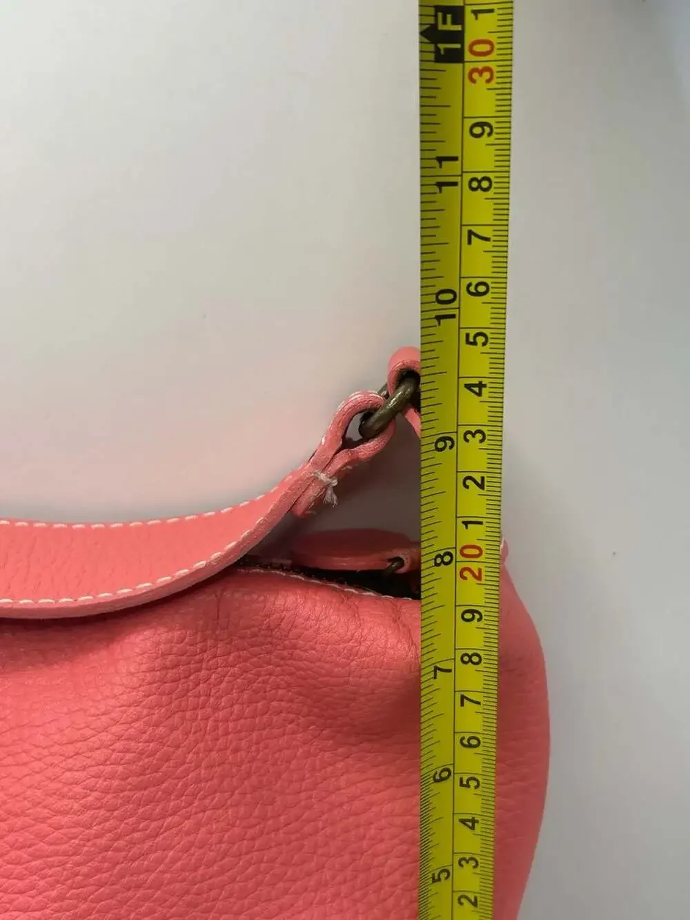 GAP Coral Pink 100% Cow Leather Hobo Shoulder Bag with Polka Dot Lining